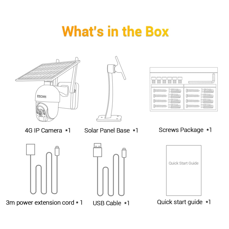 ESCAM QF450 HD 1080P 4G US Version Solar Powered IP Camera without Memory, Support Two-way Audio & PIR Motion Detection & Night Vision & TF Card, without Memory ESCAM QF450 HD 1080P 4G US Version Solar Powered IP Camera without Memory, Support Two-way Audio & PIR Motion Detection & Night Vision & TF Card, without Memory